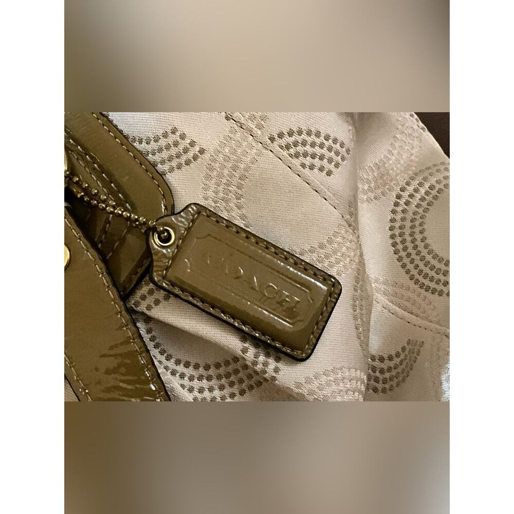 Coach Ashley Dotted Op Art Sateen Satchel Cream Patent Y2K F20027 coquette glam - Picture 13 of 15